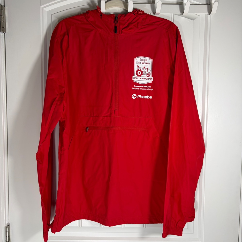 Sport-Tek Mens Red Georgia Farm Workers Health Program Anorak Jacket Large